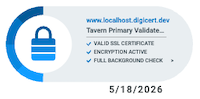 DigiCert Smart Seal hover state: DigiCert Smart Seal hover state showing certificate validation details and expiration date